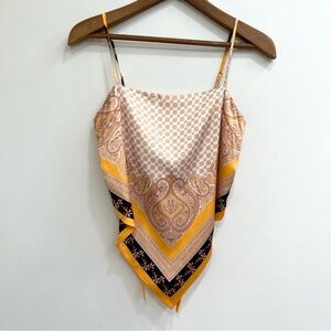 SHEIN Paisley Bandana Print Cami Crop Top Tie Back Festival Country Concert L